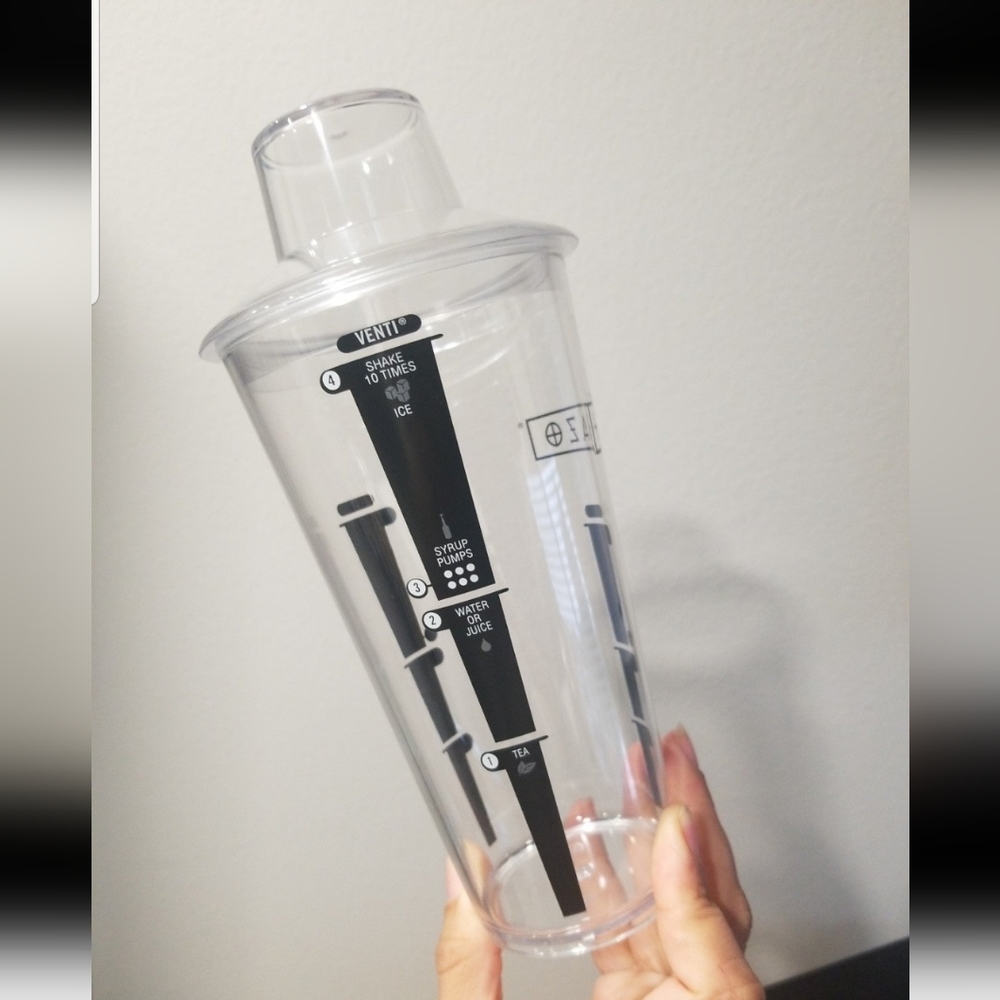 🛑SOLD🛑Tazo Starbucks Tea Drink In-House Recipe Shaker Clear Rare 24oz